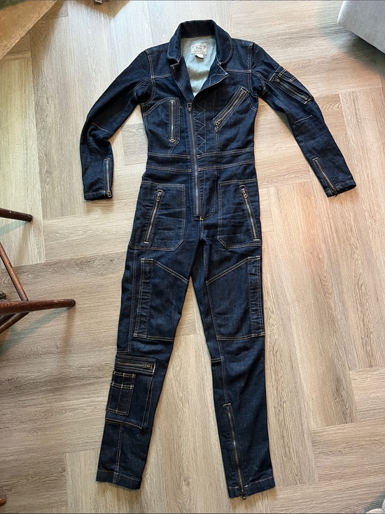 Ralph Lauren Pants - Women’s Polo Ralph Lauren Dark Blue Denim Jumpsuit with Zipper Details